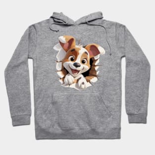 Cute dog peeking Hoodie